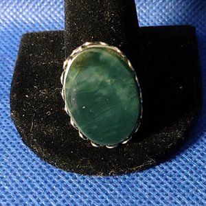 Green Agate Cabochon Bolo Slide